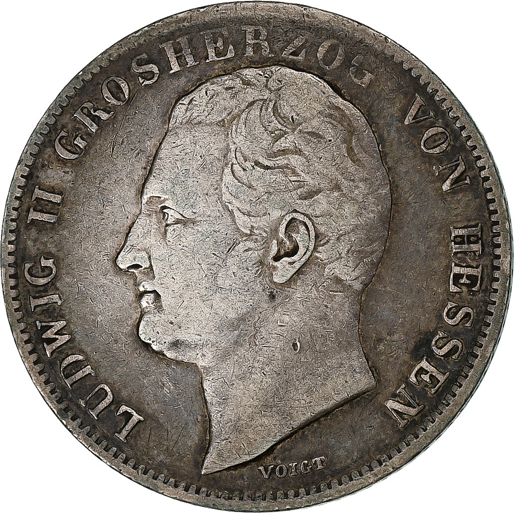 Deutschland, Grand duchy of Hessen-Darmstadt, Ludwig II, 1/2 Gulden, 1841