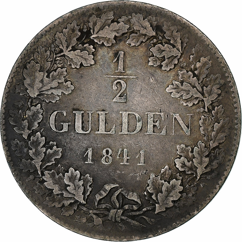 Deutschland, Grand duchy of Hessen-Darmstadt, Ludwig II, 1/2 Gulden, 1841