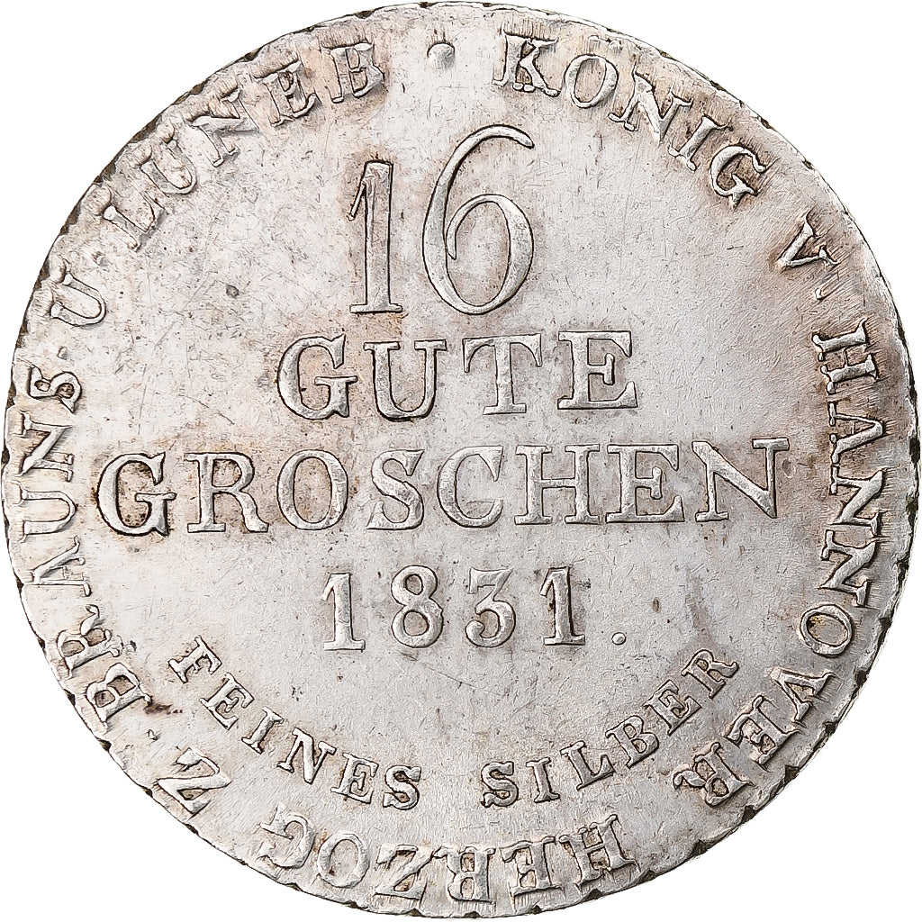 Allemagne, Royaume de Hanovre, Wilhelm IV, 16 Gute Groschen, 1831, Hanovre