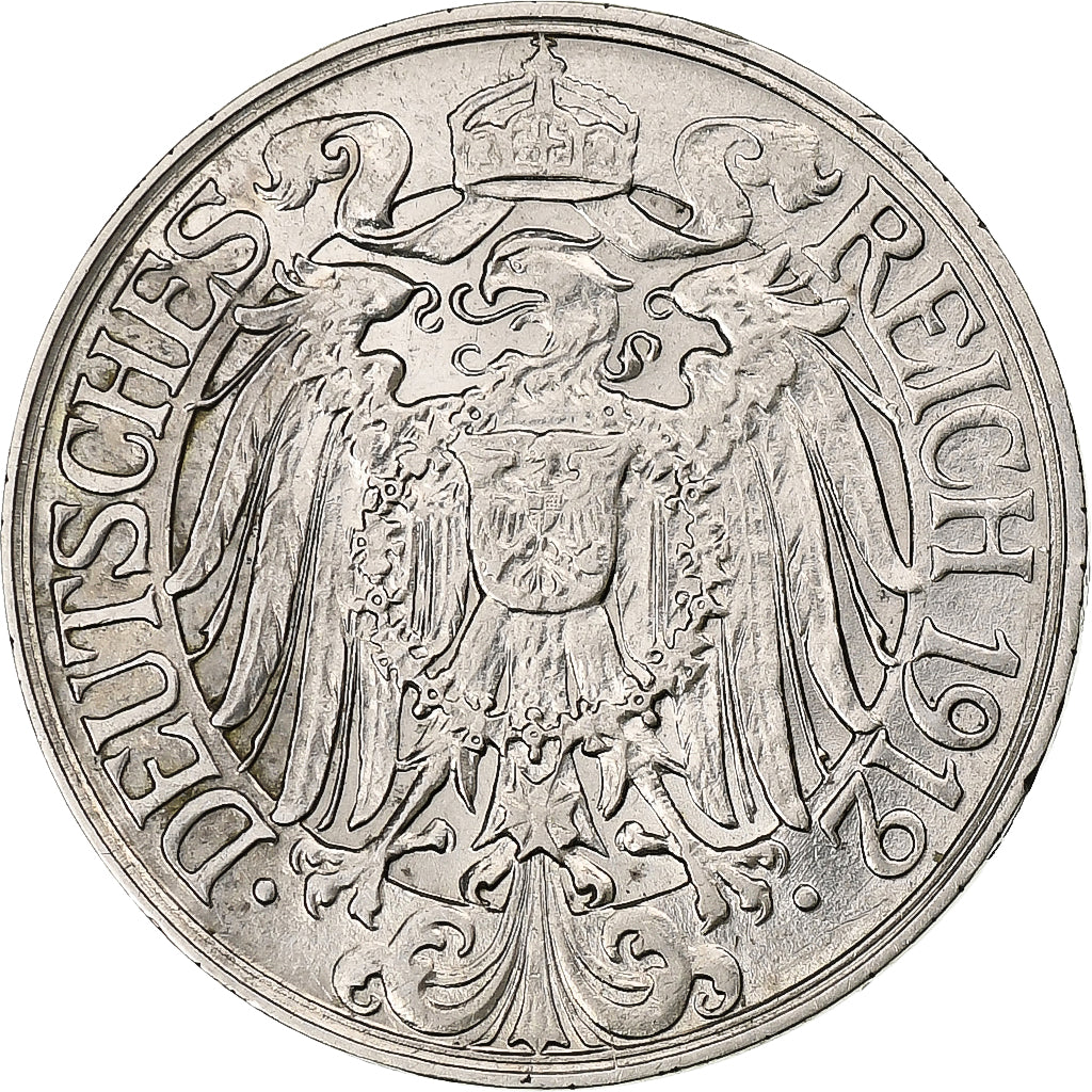 Germany, 25 Pfennig, 1912, Hamburg, Nickel, AU(50-53), KM:18