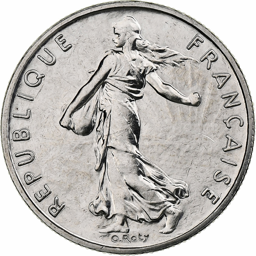 Francja, 1/2 Franc, Semeuse, 1990, Monnaie de Paris, série FDC, Nikiel, MS(63)