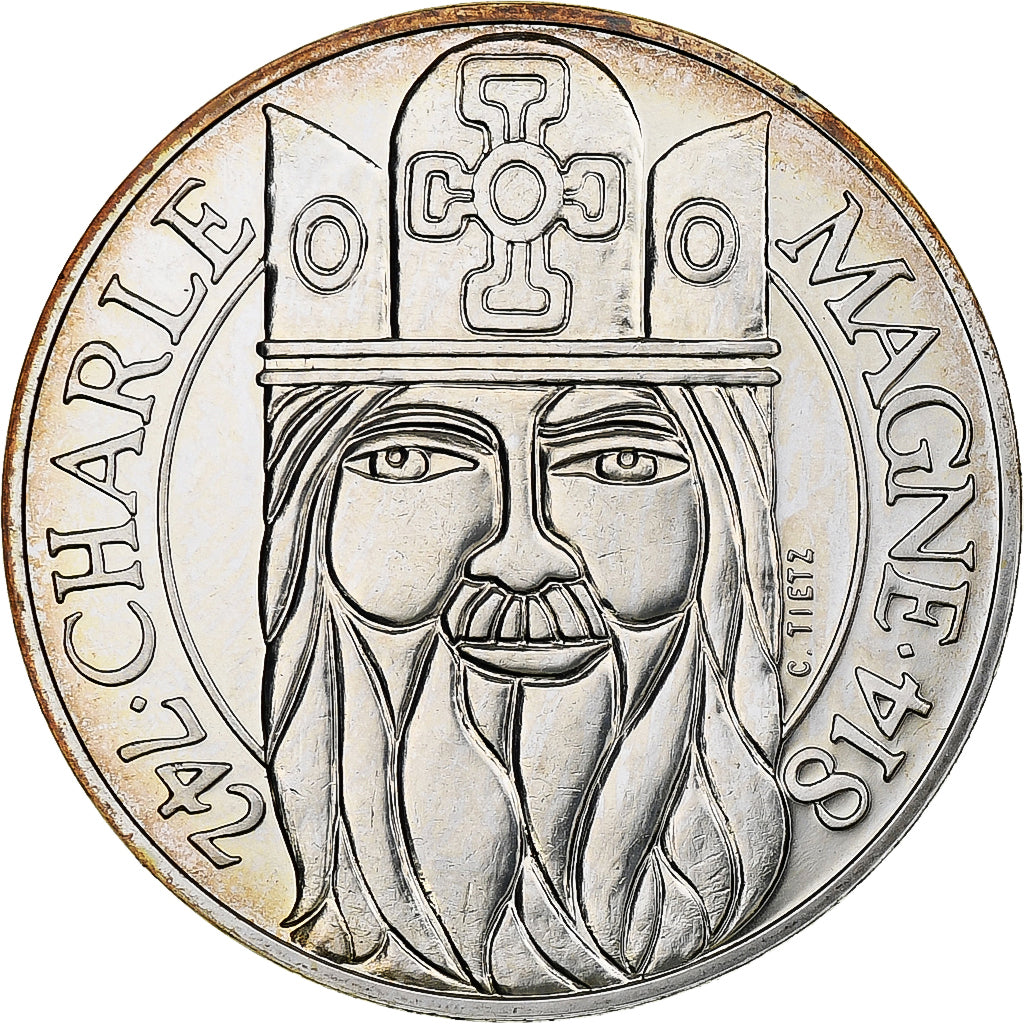 France, 100 Francs, Charlemagne, 1990, Monnaie de Paris, série FDC, Argent