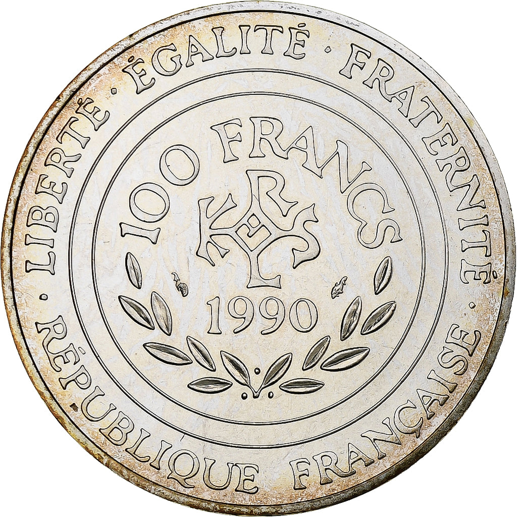 France, 100 Francs, Charlemagne, 1990, Monnaie de Paris, série FDC, Argent