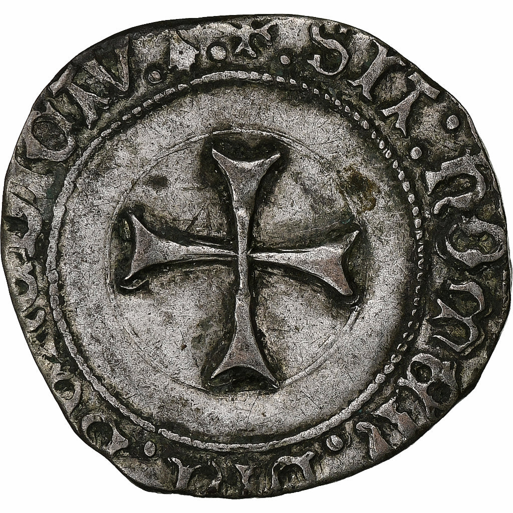 Duchy of Brittany, François II, Blanc à la targe, 1484-1488, Rennes, Vellón