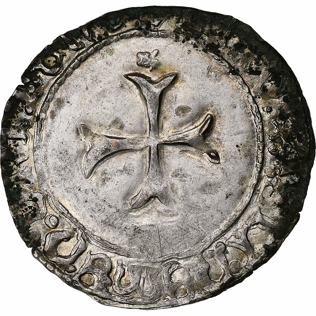 Duchy of Brittany, François II, Blanc à la targe, 1484-1488, Rennes, Billon