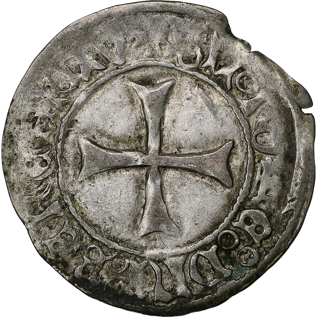 Duchy of Brittany, François Ier, Blanc à la targe, 1442-1450, Rennes, Vellón