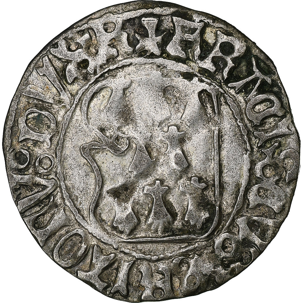 Duchy of Brittany, François Ier, Blanc à la targe, 1442-1450, Rennes, Vellón