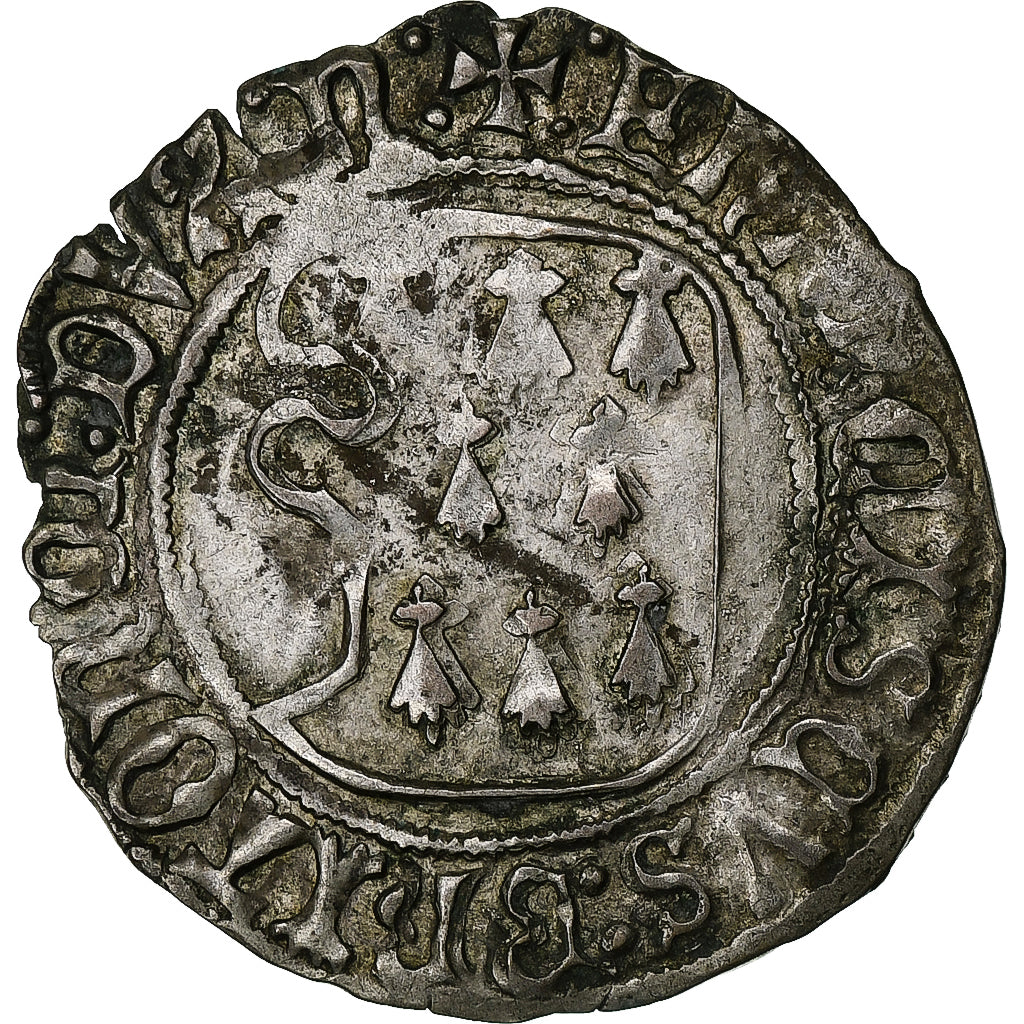 Duchy of Brittany, François II, Blanc à la targe, 1484-1488, Nantes, Biglione
