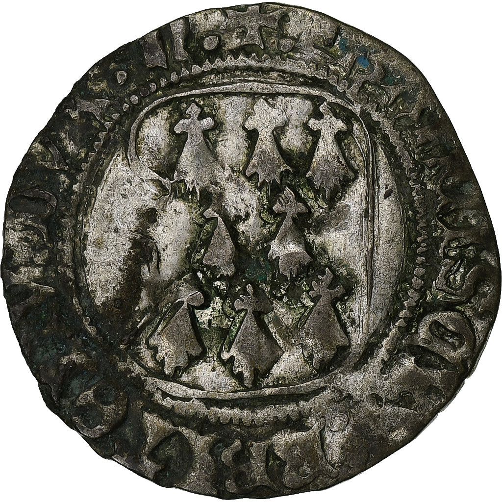 Duchy of Brittany, François II, Blanc à la targe, 1484-1488, Nantes, Vellón