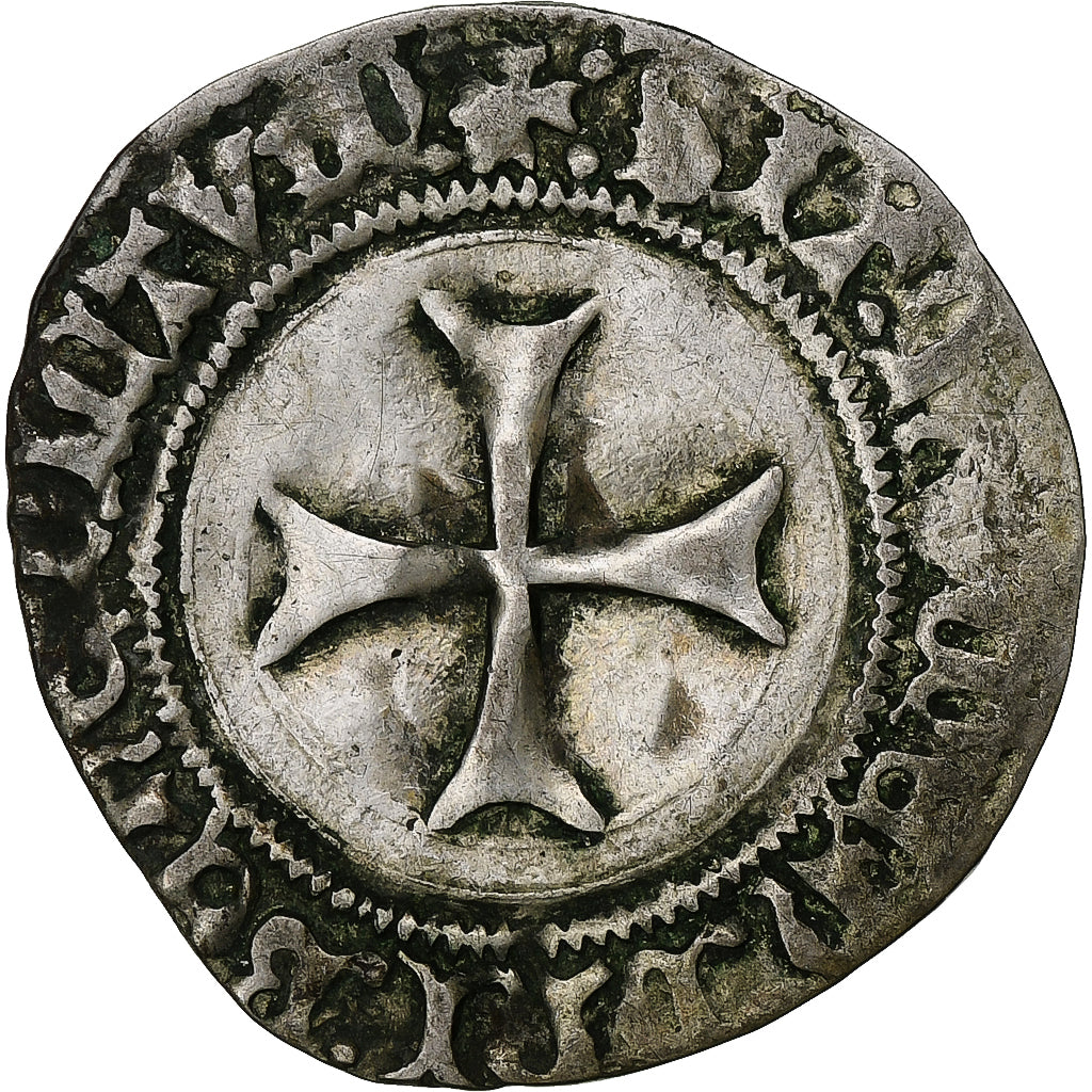 Duchy of Brittany, François II, Blanc à la targe, 1484-1488, Nantes, Vellón