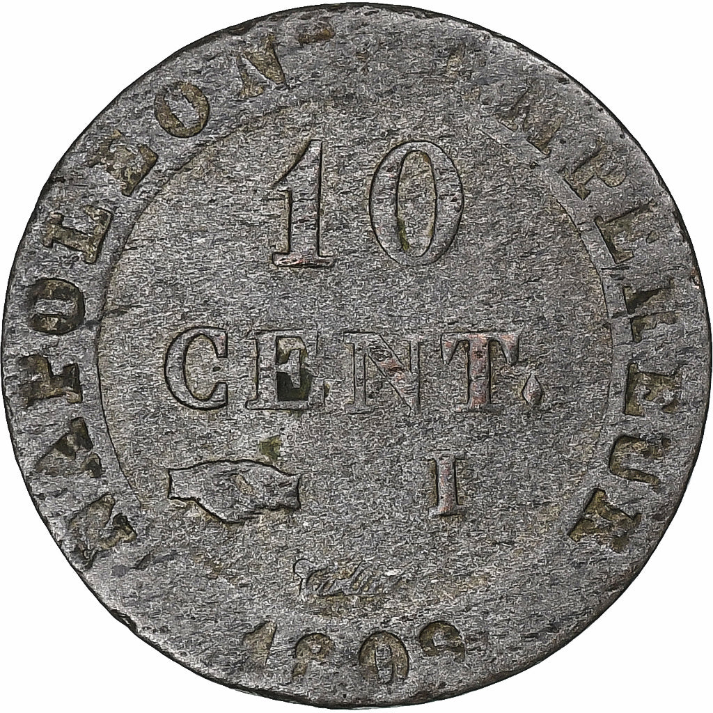 France, Napoléon I, 10 Centimes, 1809, Limoges, Billon, TB+, Gadoury:190