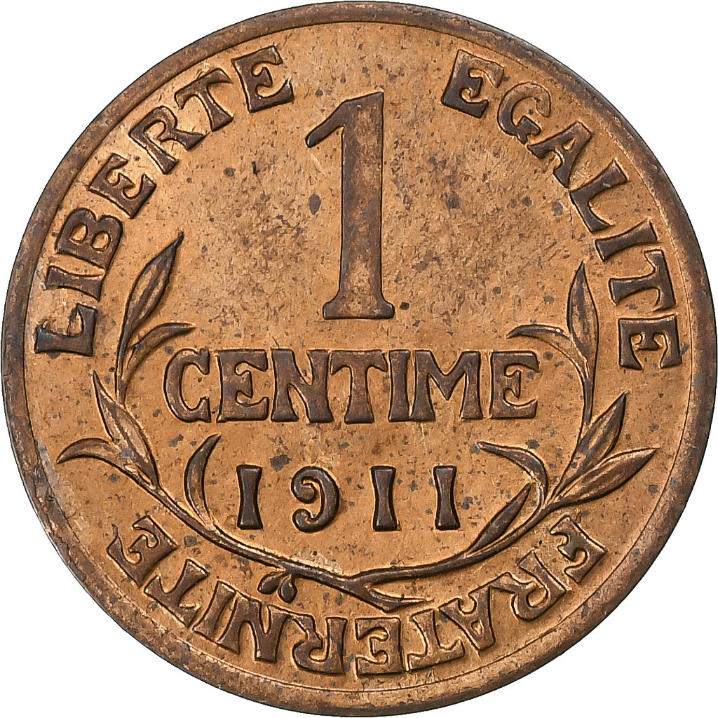 França, Centime, Daniel-Dupuis, 1911, Paris, Bronze, AU(50-53), Gadoury:90