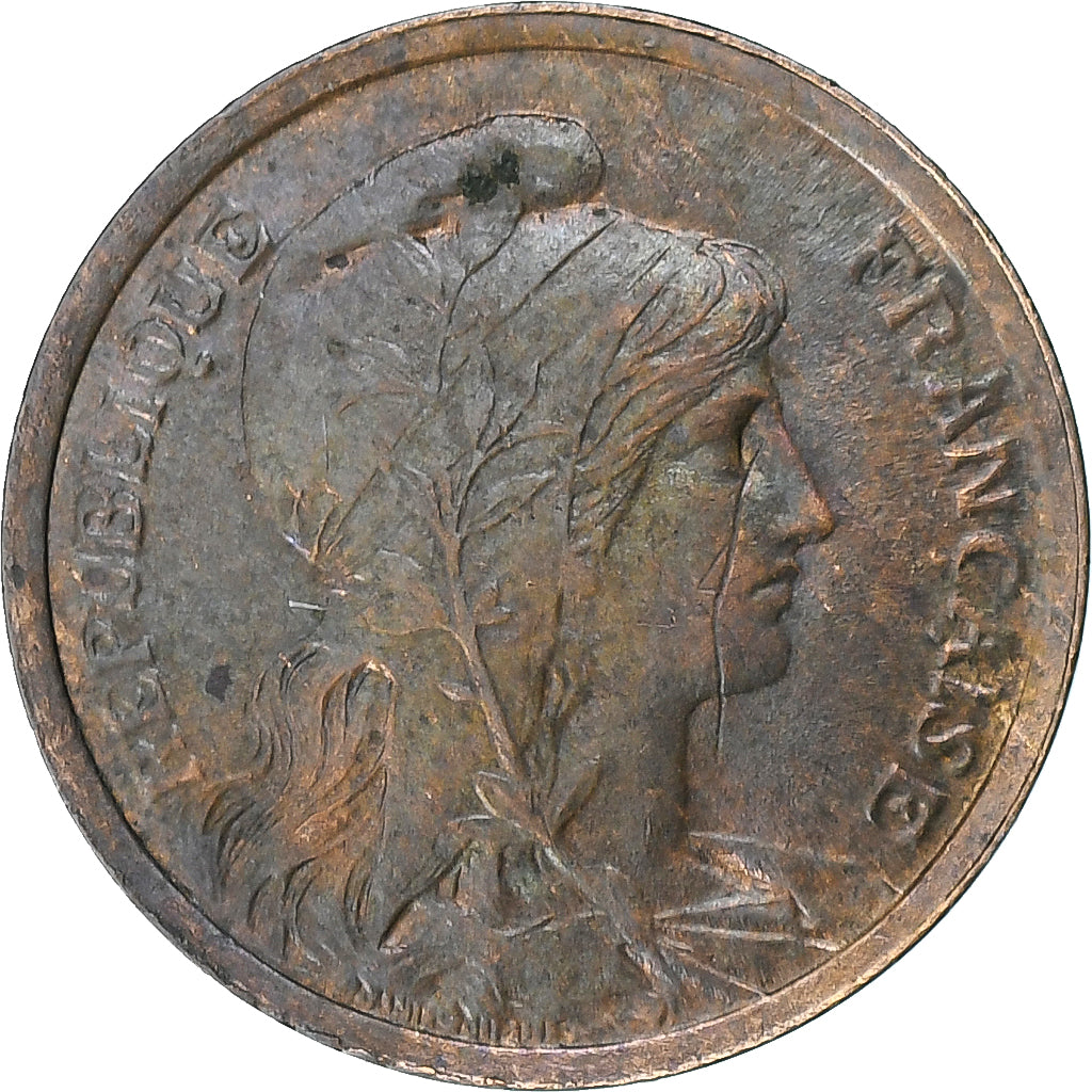 France, Centime, Daniel-Dupuis, 1908, Paris, Bronze, AU(50-53), Gadoury:90