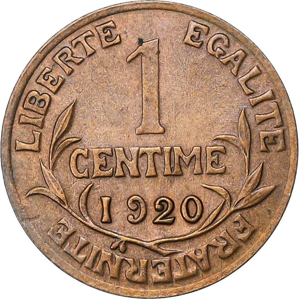 France, Centime, Daniel-Dupuis, 1920, Paris, Bronze, AU(50-53), Gadoury:90