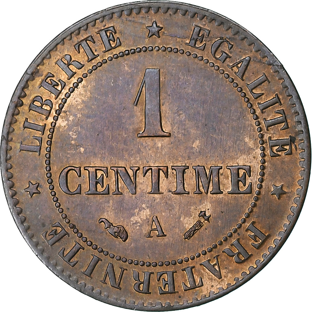 França, Centime, Cérès, 1896, Paris, Bronze, AU(55-58), Gadoury:88