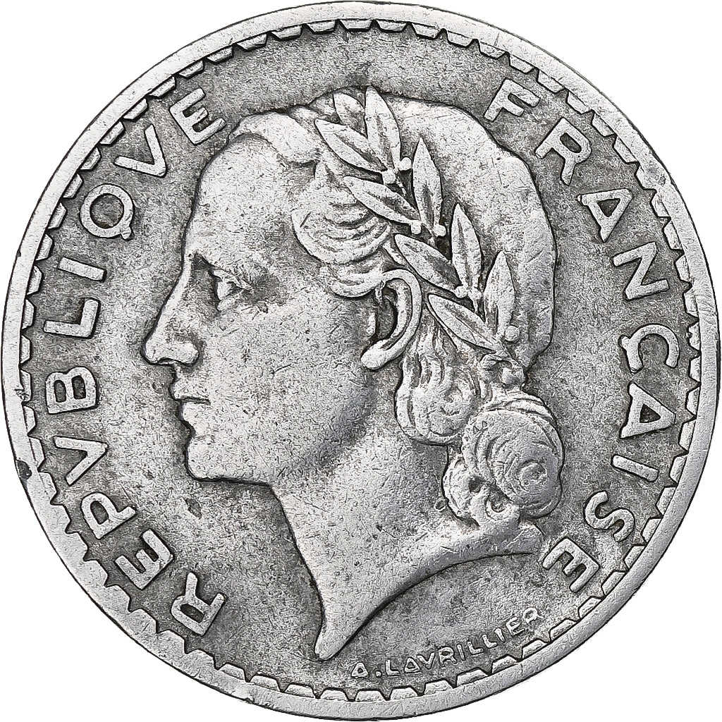 Francia, 5 Francs, Lavrillier, 1952, Paris, Alluminio, BB, Gadoury:766a