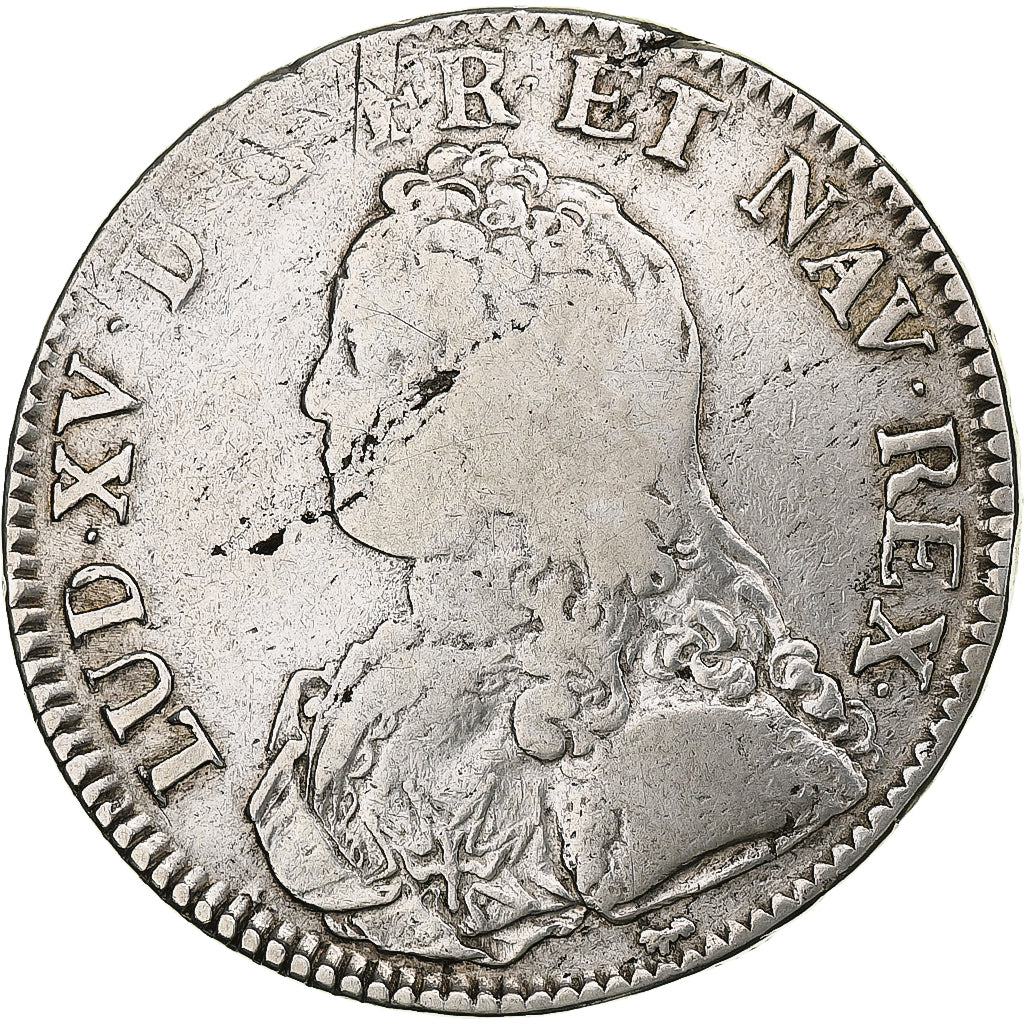 France, Louis XV, Ecu aux branches d'olivier, 1726, Paris, Silver, VF(20-25)