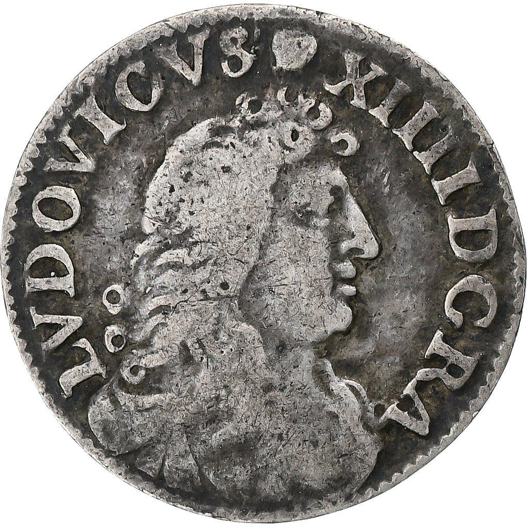 France, Louis XIV, 4 Sols des Traitants, 1676, Vimy, Silver, VF(30-35)