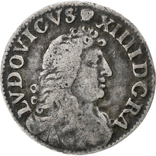 France, Louis XIV, 4 Sols des Traitants, 1676, Vimy, Silver, VF(30-35)