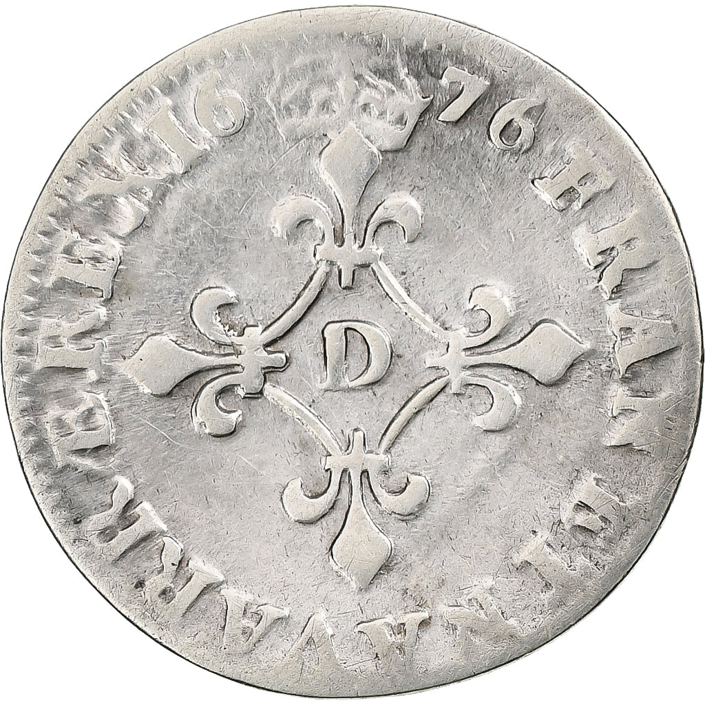 France, Louis XIV, 4 Sols des Traitants, 1676, Vimy, Silver, VF(30-35)