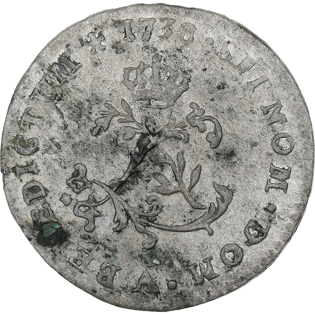 Francia, Louis XV, 2 Sols, 1738, Paris, Vellón, BC+, Gadoury:281