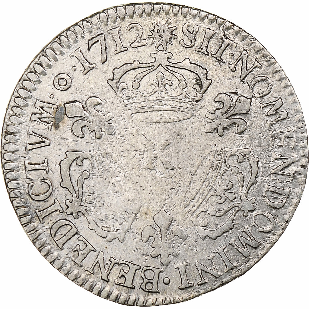 Frankreich, Louis XIV, 1/10 Écu aux 3 couronnes, 1712, Bordeaux, Silber, S+