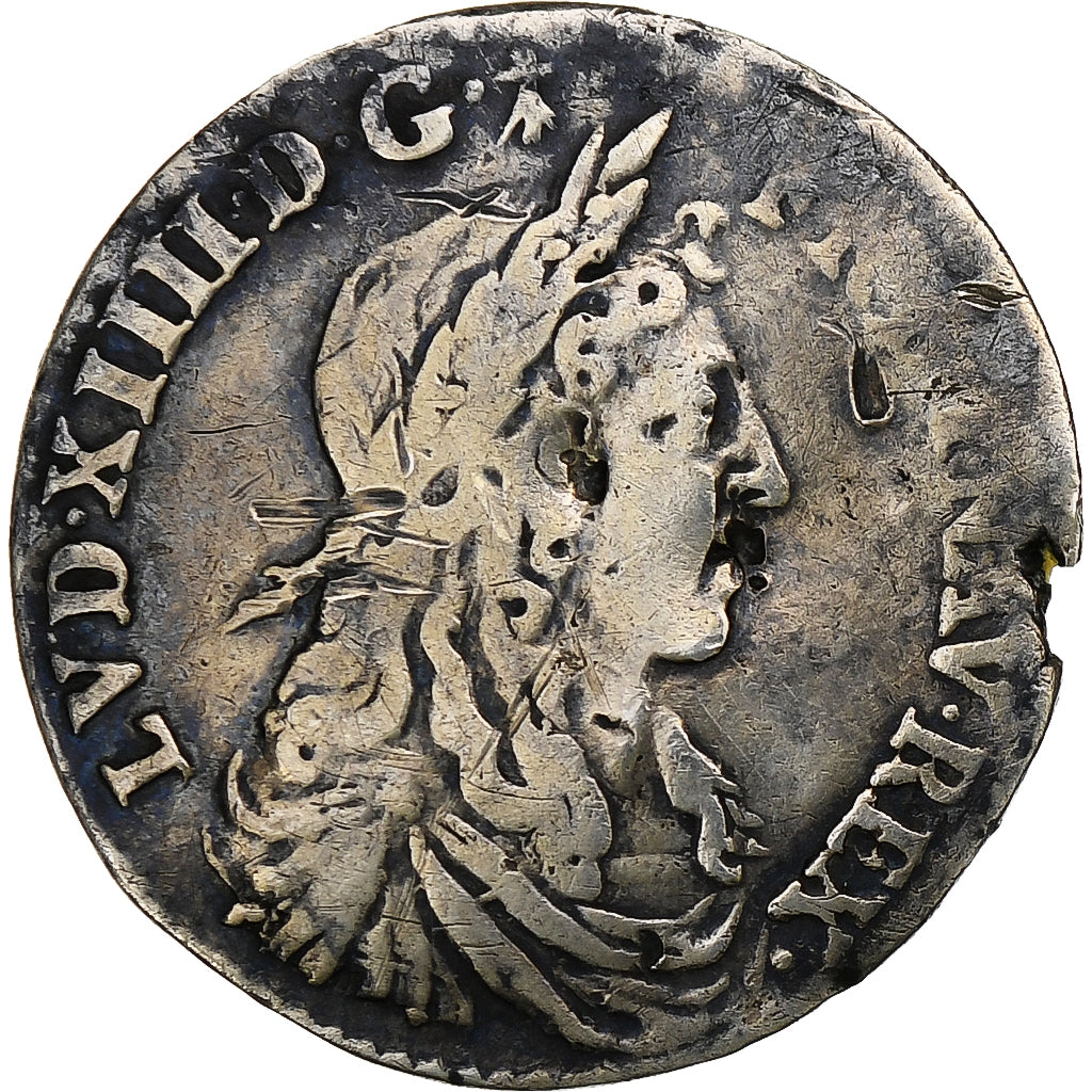 France, Louis XIV, 1/12 Écu au buste juvénile, 1659, Paris, Silver, VF(30-35)