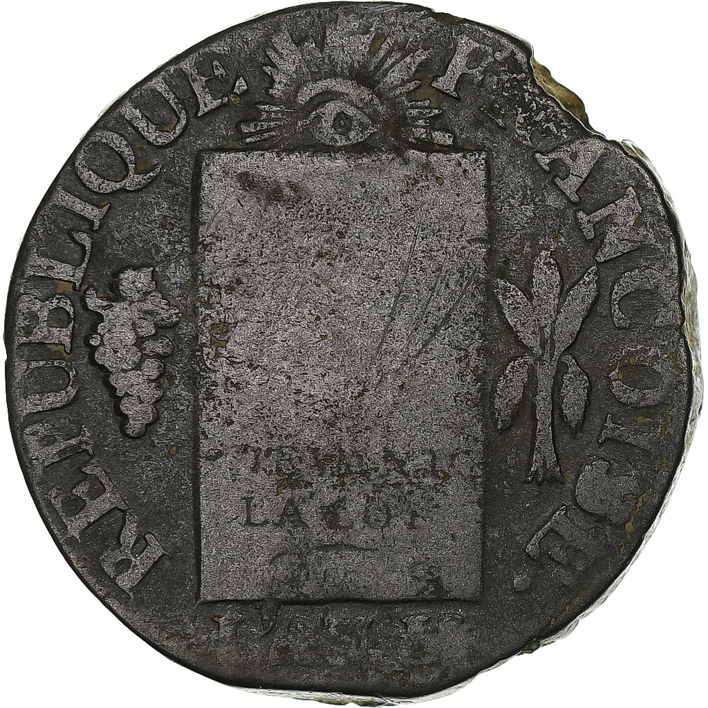 Frankreich, Sol aux balances françoise, 1793 / AN II, Dijon, Métal de cloche