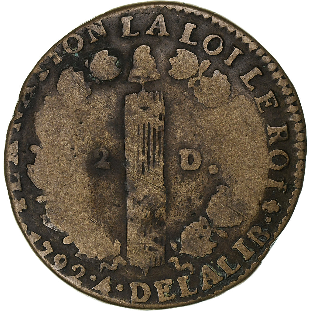 Frankreich, Louis XVI, 12 deniers françois, 1792⸱4, Clermont-Ferrand, Kupfer