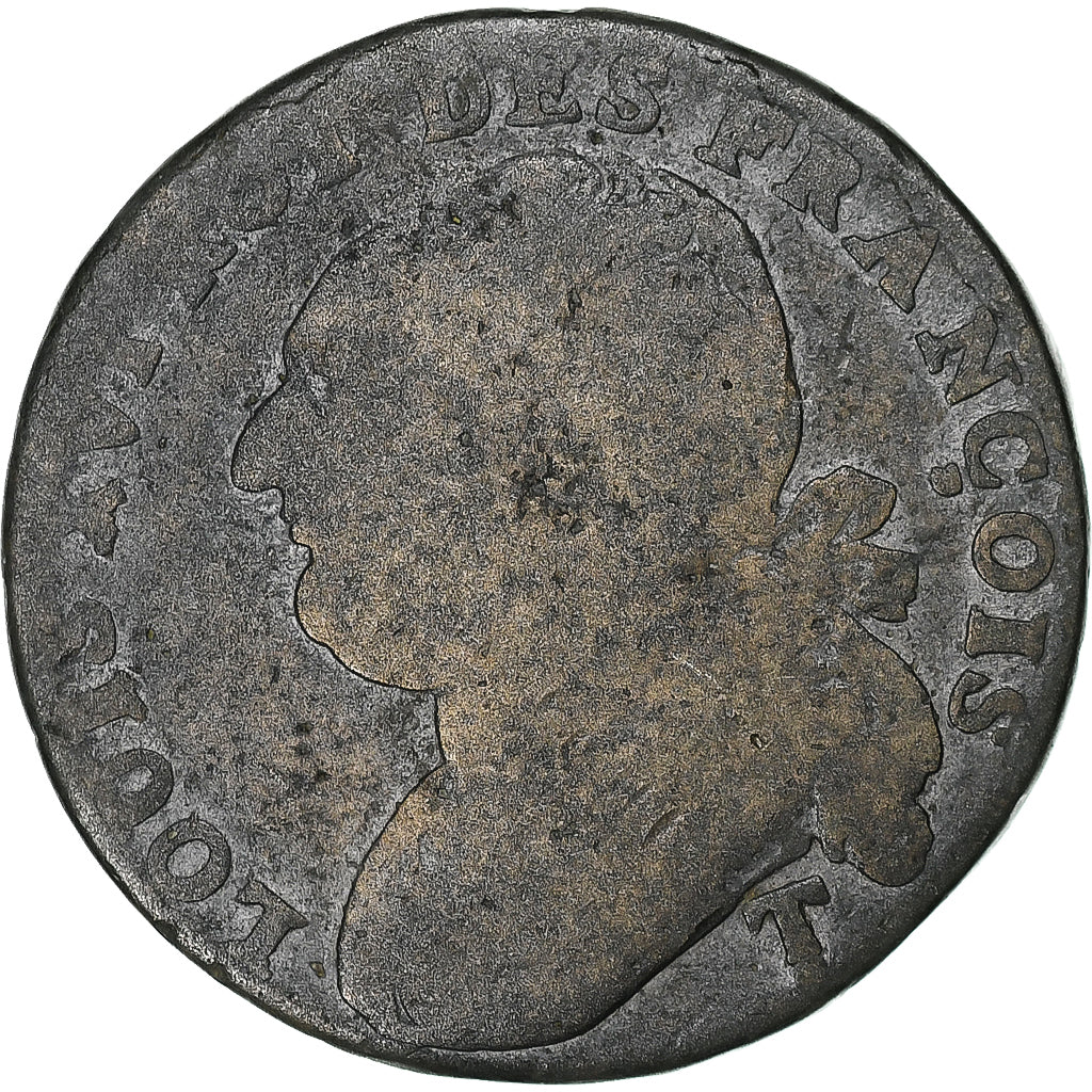 France, Louis XVI, 12 deniers françois, 1792⸱4, Saumur, Métal de cloche, TB