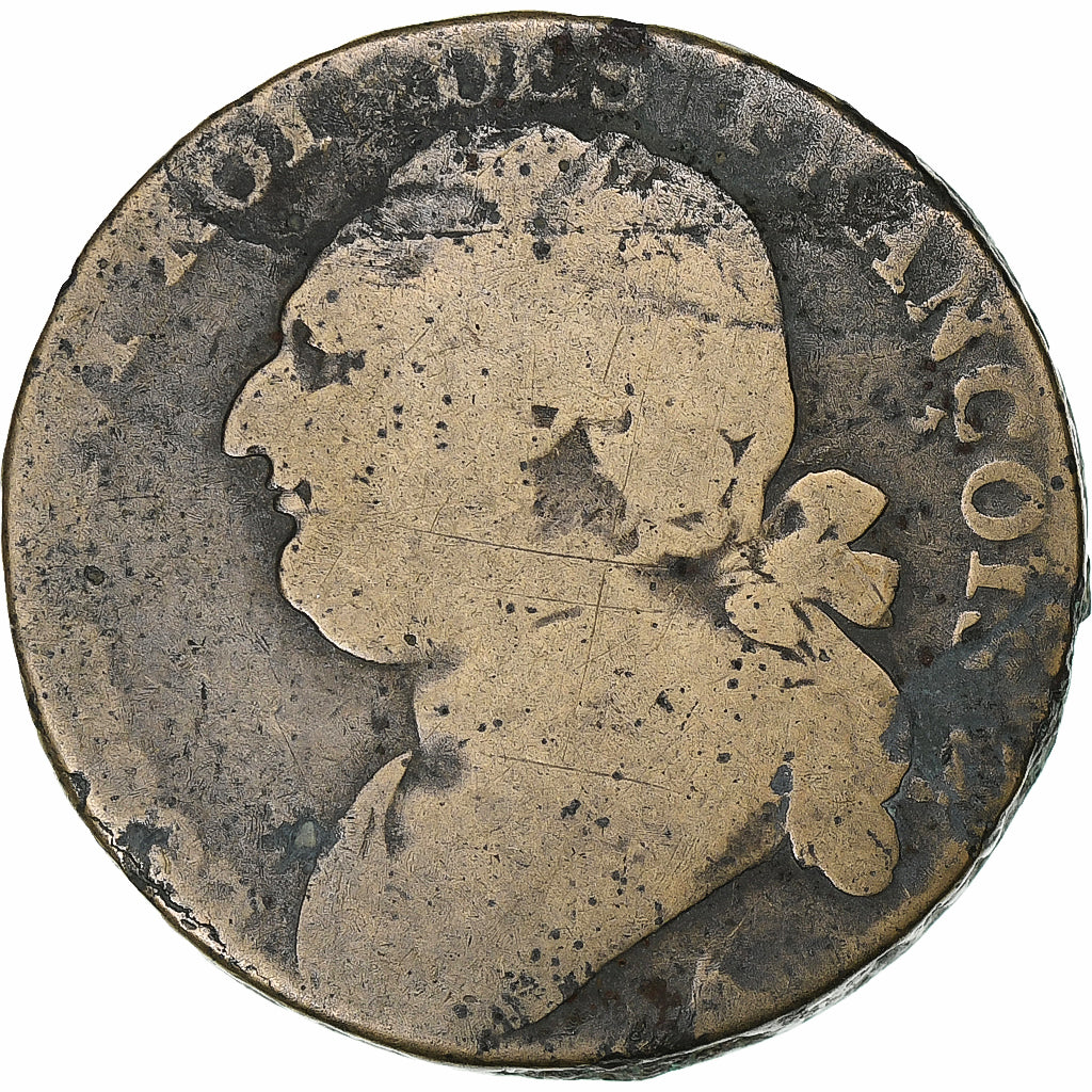 France, Louis XVI, 12 deniers françois, 1793·3, Paris, Copper, F(12-15)