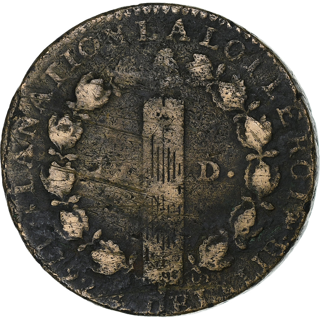 France, Louis XVI, 12 deniers françois, 1792⸱4, La Rochelle, Copper