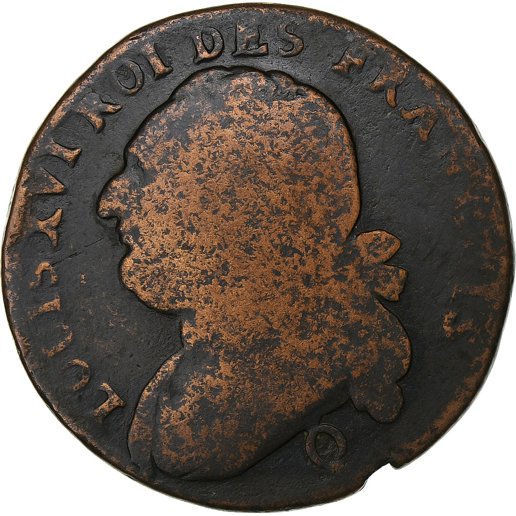 Frankreich, Louis XVI, 12 deniers françois, 1792⸱4, Perpignan, 1st semester