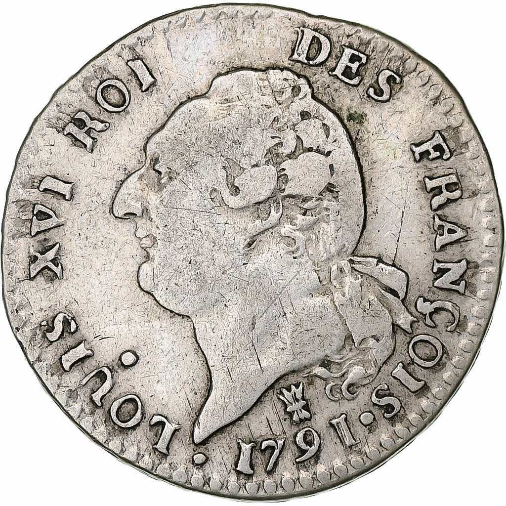 France, Louis XVI, 15 sols françois, 1791 / AN 3, Limoges, 2nd semestre