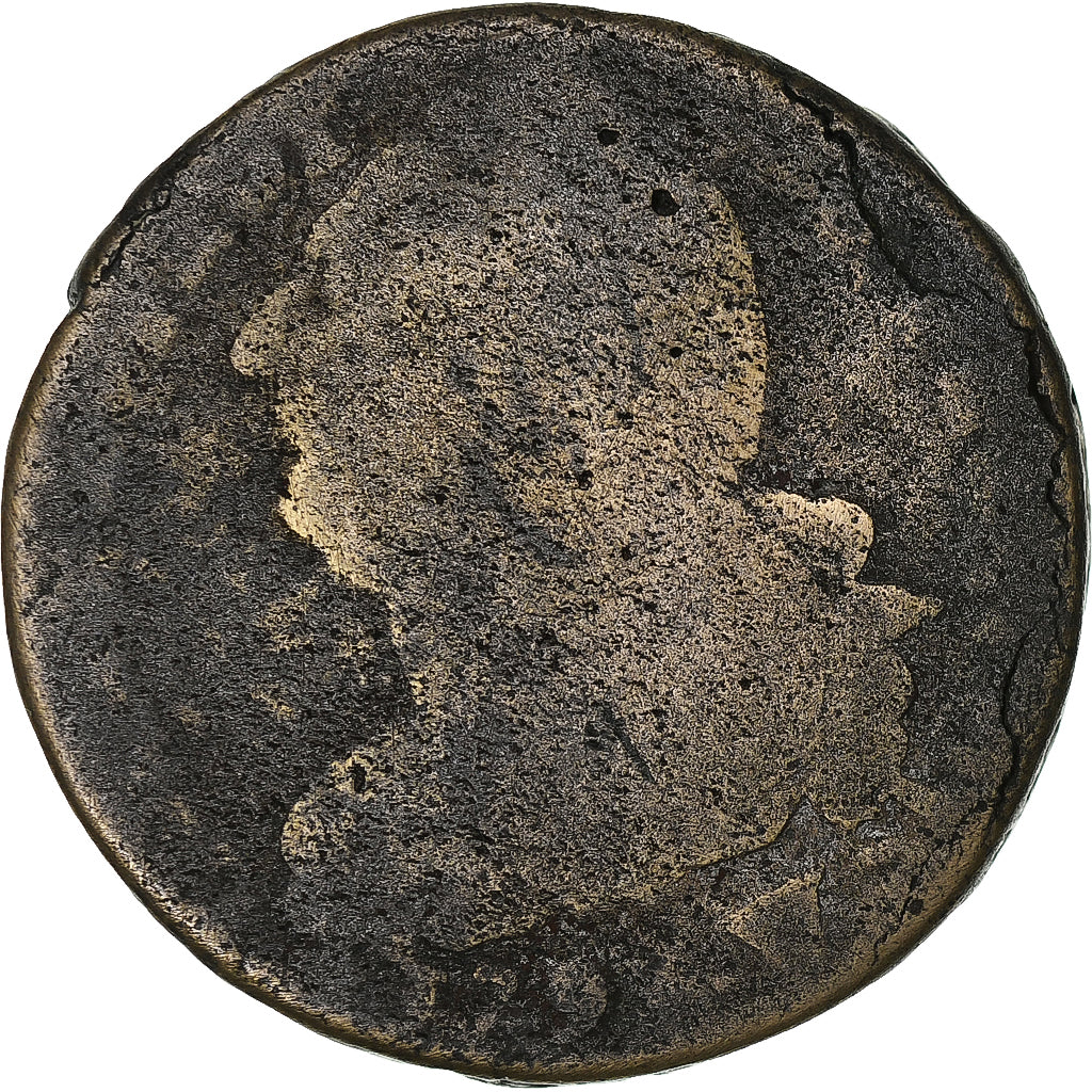 Francia, Louis XVI, 2 sols François, 1793, Lille, Métal de cloche, BC