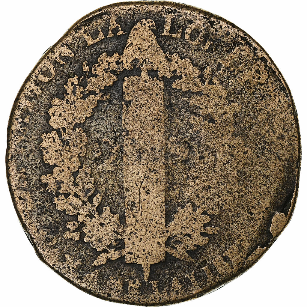 Frankrijk, Louis XVI, 2 sols François, 1792 / AN 4, Metz, Bronzen, ZG+