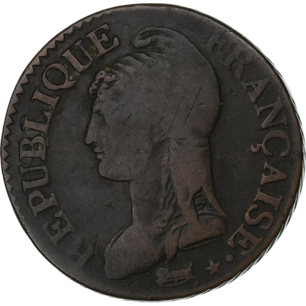 Frankrijk, 5 Centimes, Dupré, An 8/6, Lille, Koper, FR+, Gadoury:126a
