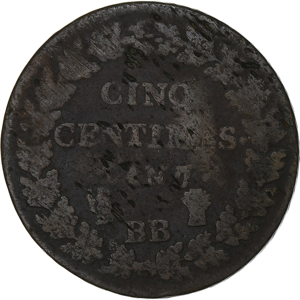 Frankrijk, 5 Centimes, Dupré, AN 7, Strasbourg, Koper, FR, Gadoury:126