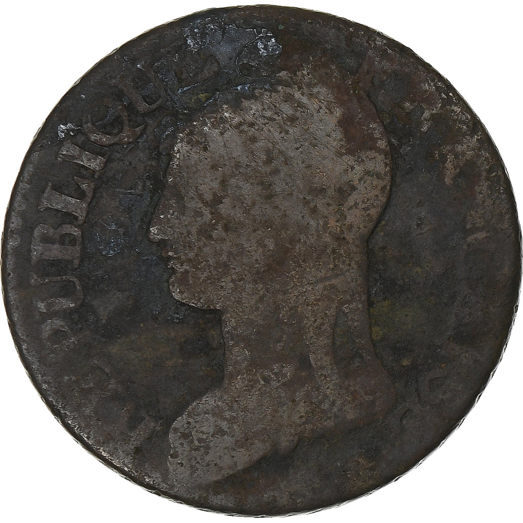 Francia, 5 Centimes, Dupré, AN 8, Lille, Rame, B+, Gadoury:126a