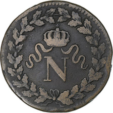 Francia, Napoleon I, Decime, 1815., Strasbourg, Bronce, BC+, Gadoury:195e