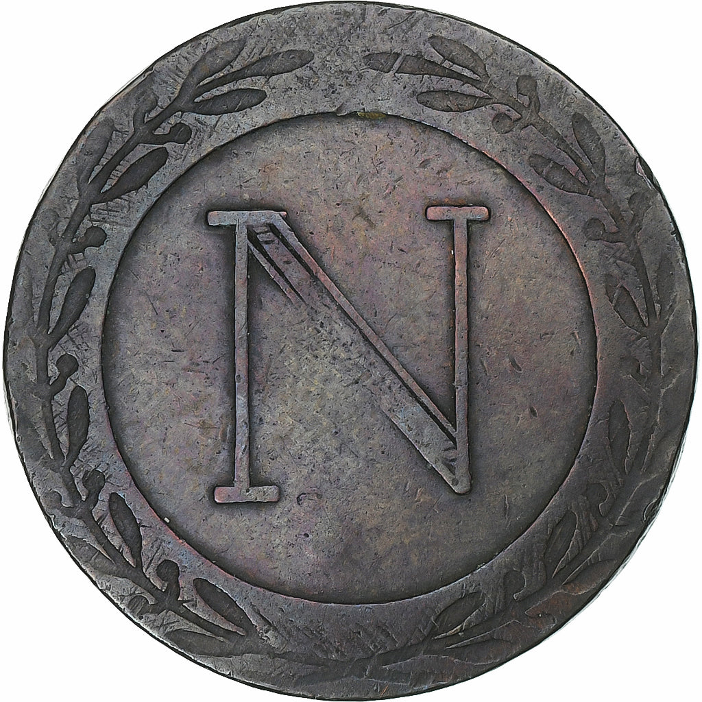 Francja, Napoleon I, 5 Centimes, 1808, Strasbourg, Miedź, VF(30-35)