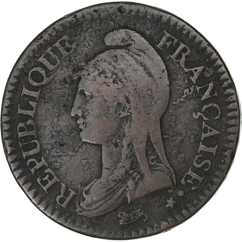 Frankreich, Decime, Dupré, AN 5, Lille, Kupfer, S+, Gadoury:187