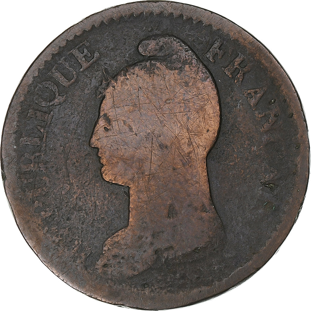 Frankreich, Decime, Dupré, AN 9, Geneva, Kupfer, S, Gadoury:187a