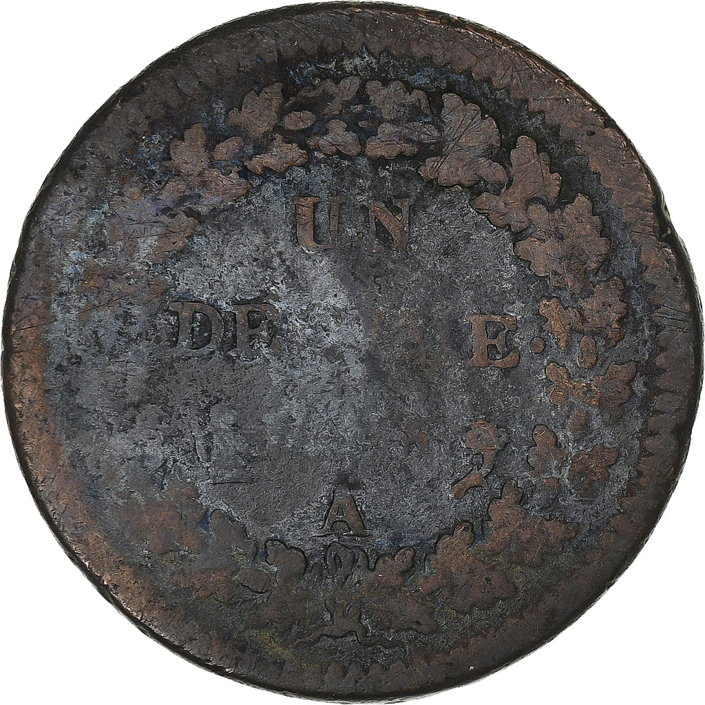 France, Decime, Dupré, AN 5, Paris, Copper, VF(20-25), Gadoury:187
