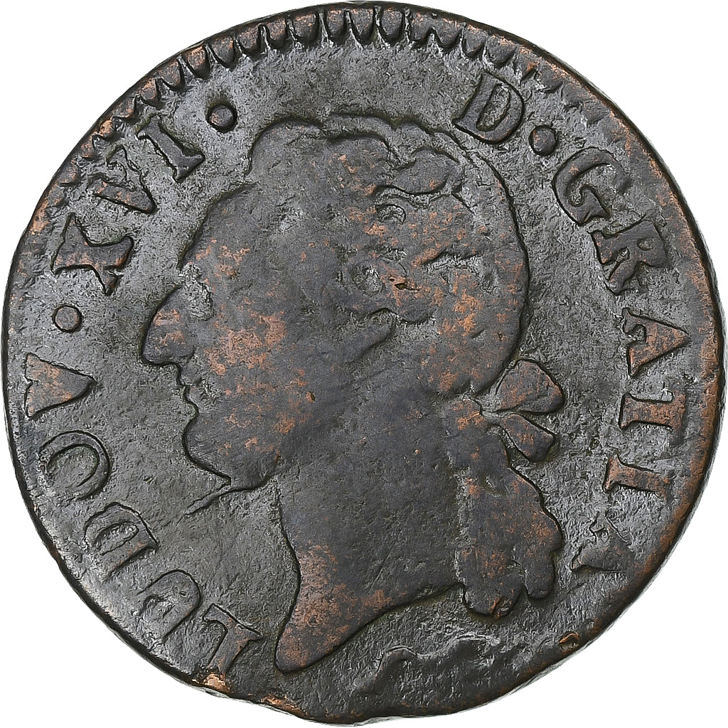 Frankrijk, Louis XVI, 1/2 Sol, 1779, Aix, Koper, FR+, Gadoury:349