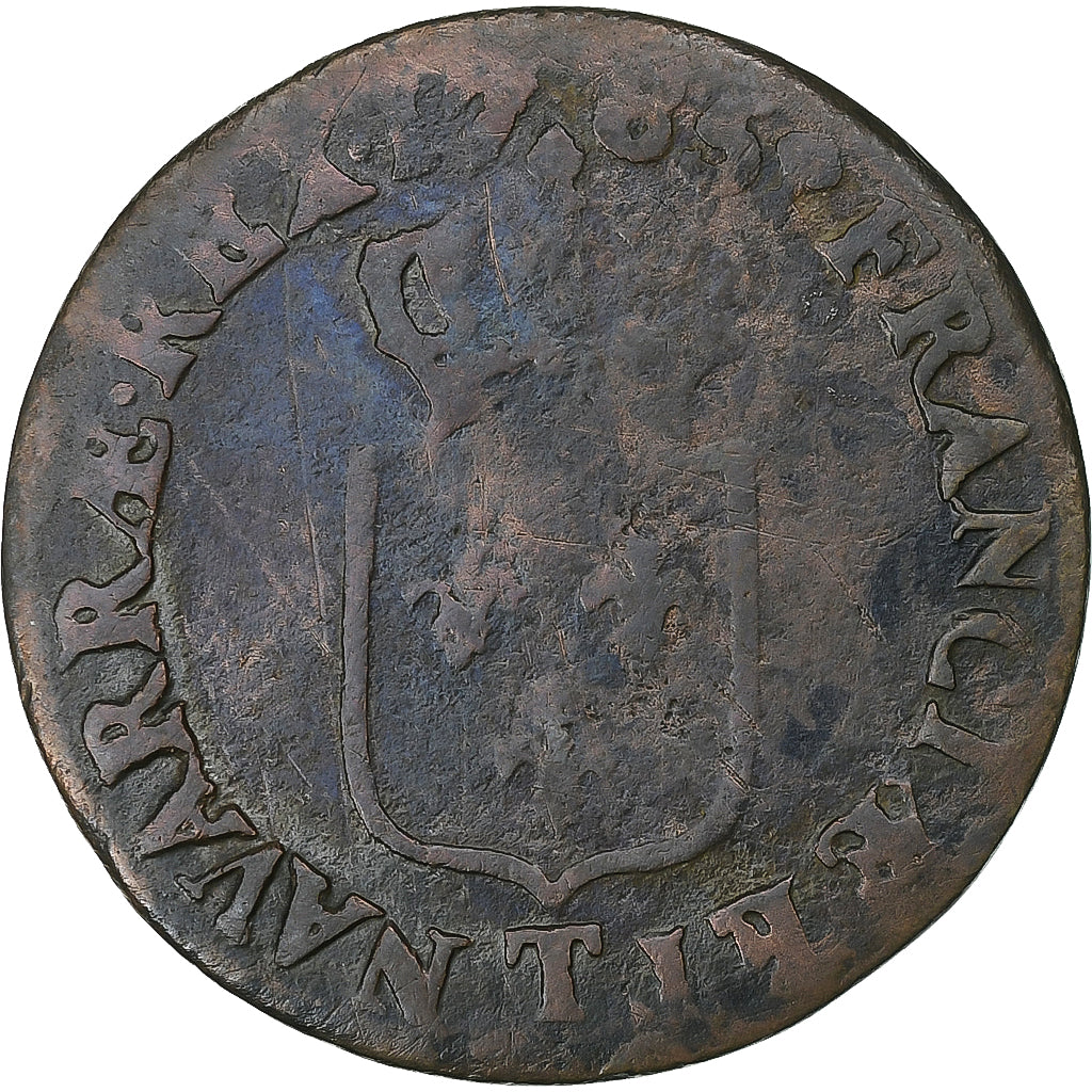 Francia, Louis XVI, 1/2 Sol, 1785, Nantes, Cobre, BC+, Gadoury:349