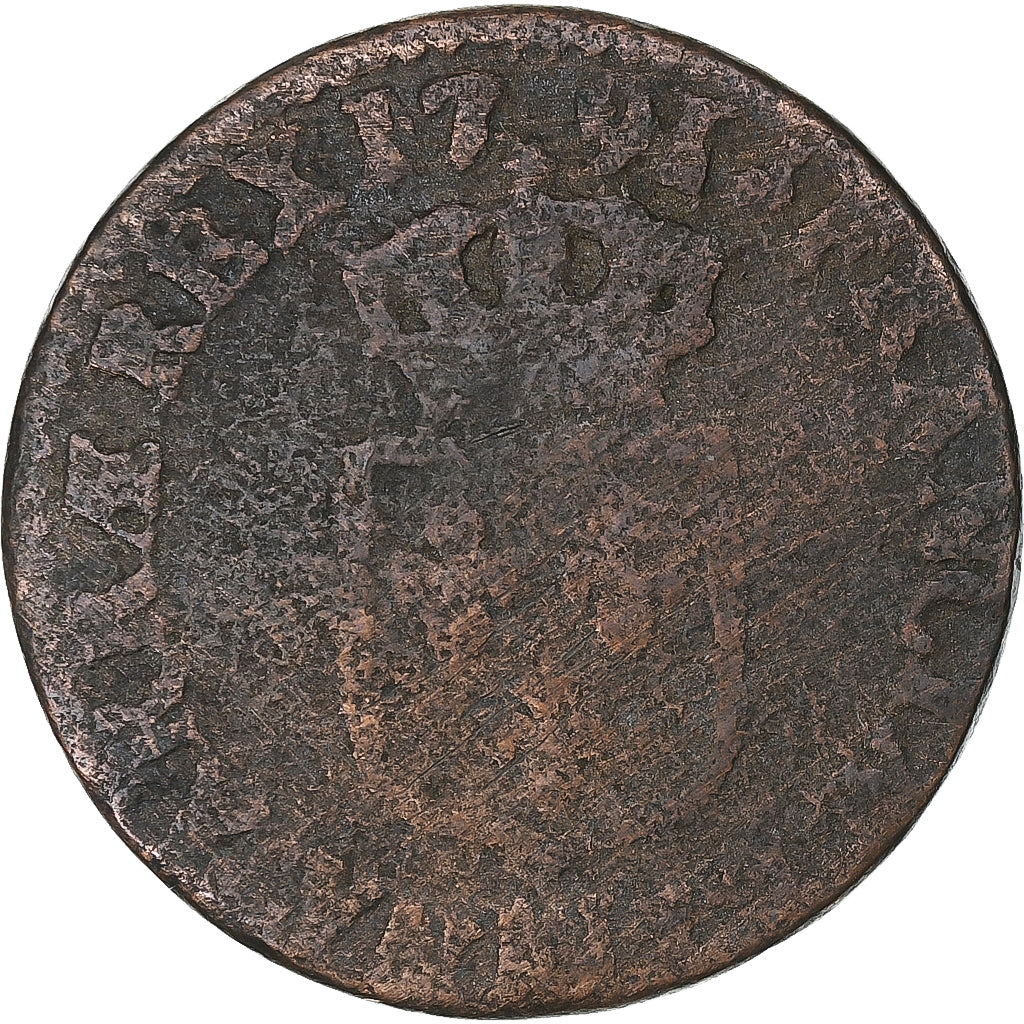 France, Louis XVI, 1/2 Sol, 1791, Marseille, Cuivre, TB, Gadoury:349