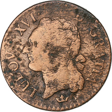Frankreich, Louis XVI, 1/2 Sol, 1789, Toulouse, Kupfer, S, Gadoury:349