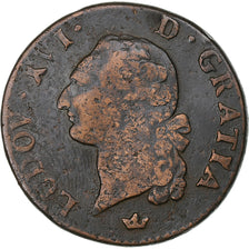 Frankreich, Louis XVI, Sol, 1789, Toulouse, Kupfer, S, Gadoury:350