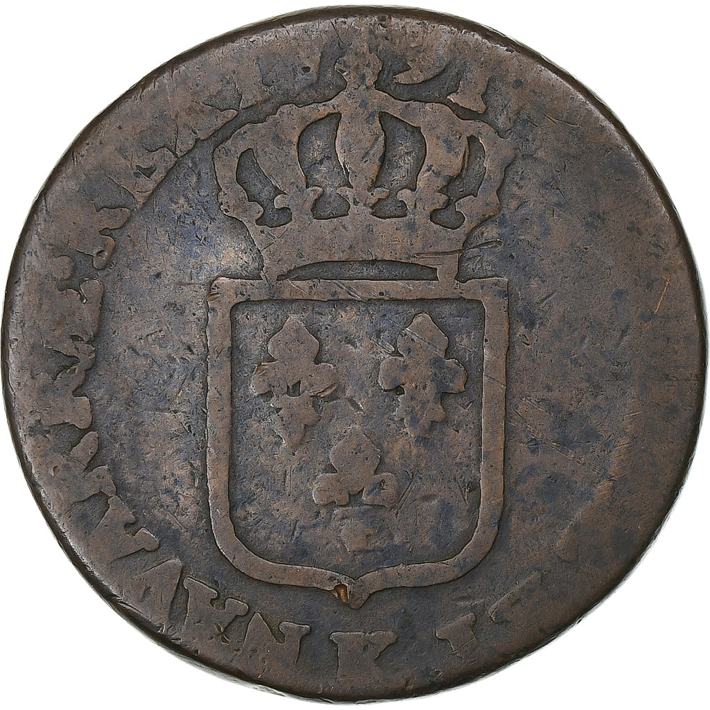 France, Louis XVI, Sol, 1791, Bordeaux, Cuivre, B+, Gadoury:350